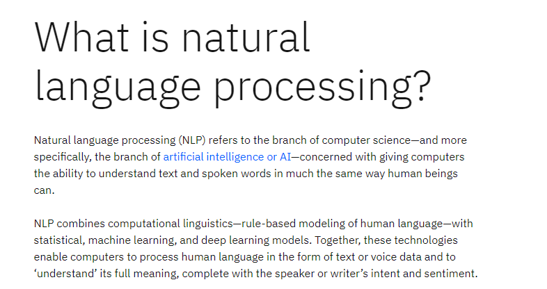 Writing a technical blog - IBM explains NLP