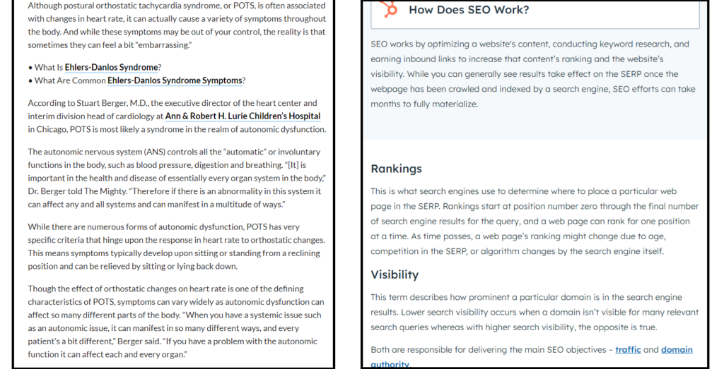 SEO writing use subheadings