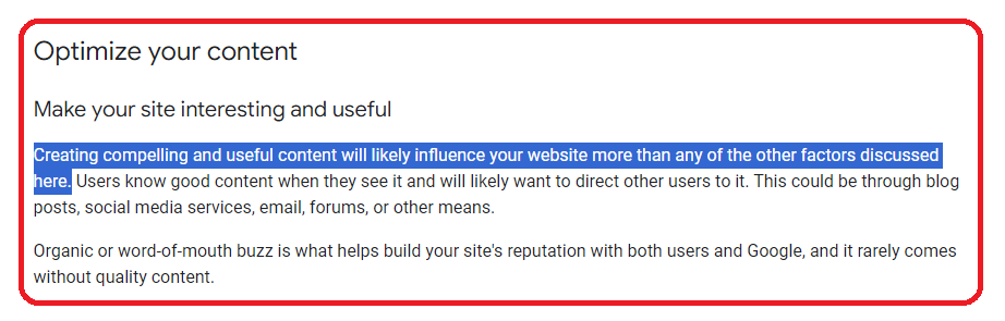 SEO-writing Google's policy